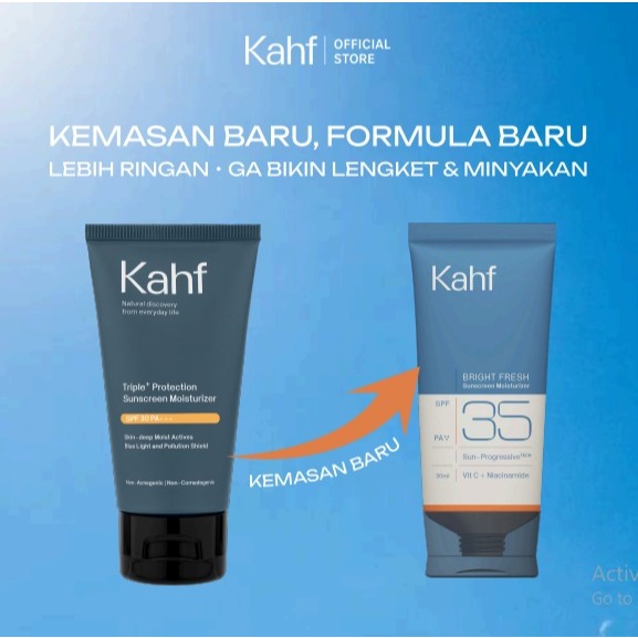 Kahf Triple+ Protection Sunscreen Moisturizer SPF 35 PA+++ 30 ml / Merah Jingga Official - Gambar 3