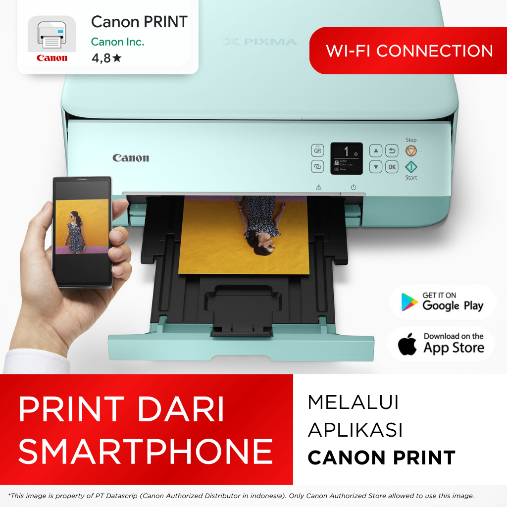 FixPrint Printer Canon TS5370A Hijau Green - Duplex Wifi All In One Print Scan Copy Wireless - Cetak Bolak Balik - Gambar 4