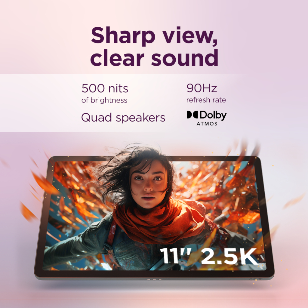 Lenovo Idea Tab - Tablet Android - MediaTek Dimensity 6300 - 11" 2.5K IPS 90Hz 500nits – Quad-Speakers Dolby Atmos - 7040mAh - Gambar 3