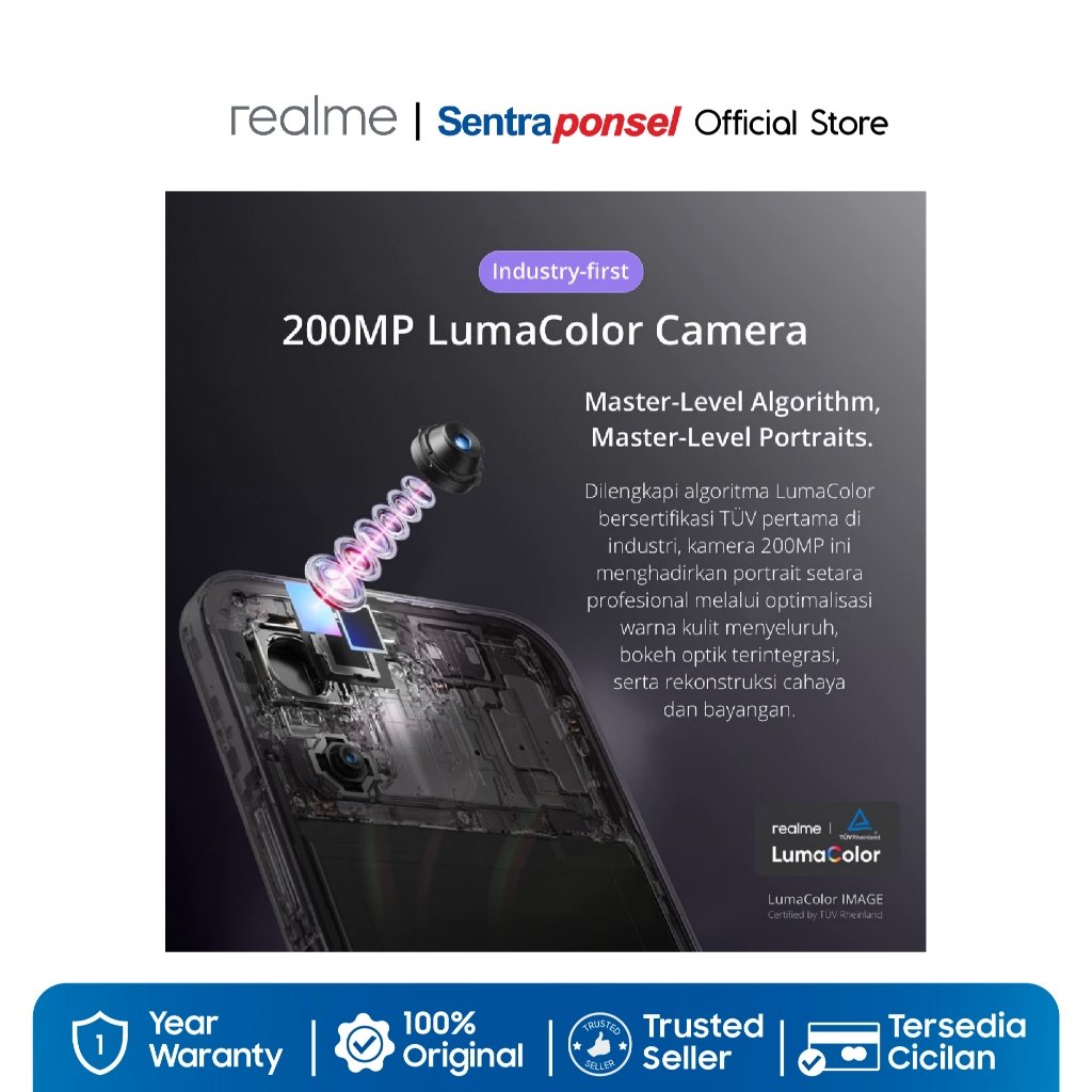 Realme 16 Pro 5G 12GB+256GB / 200MP LumaColor Camera / Golden Focal Portrait Camera / Dimensity 7300-Max 5G Chipset - Gambar 3