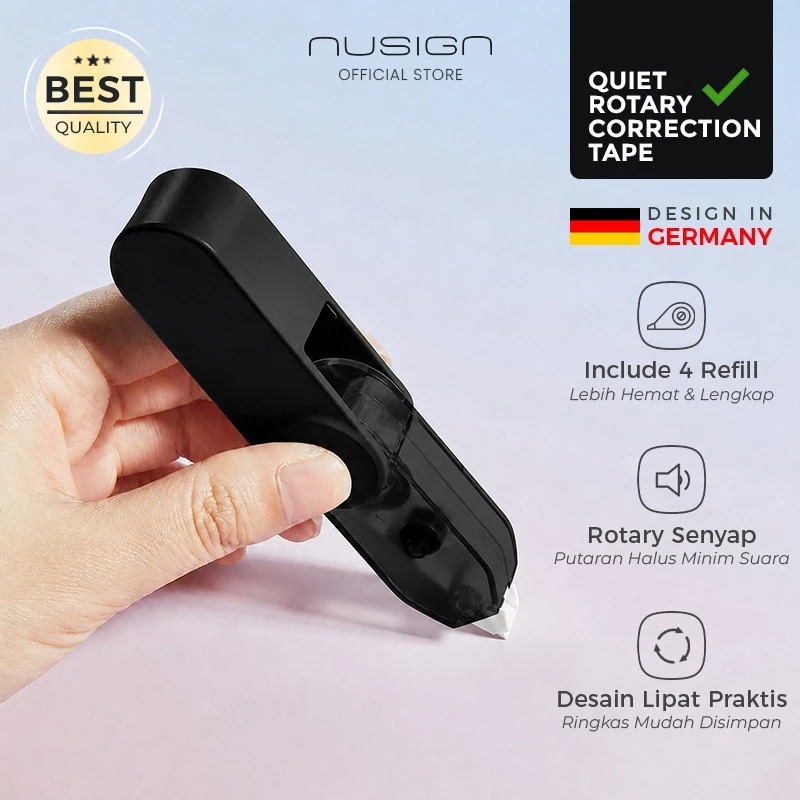 Nusign Quiet Rotary Correction Tape + 4 Refill NS163-DZ6