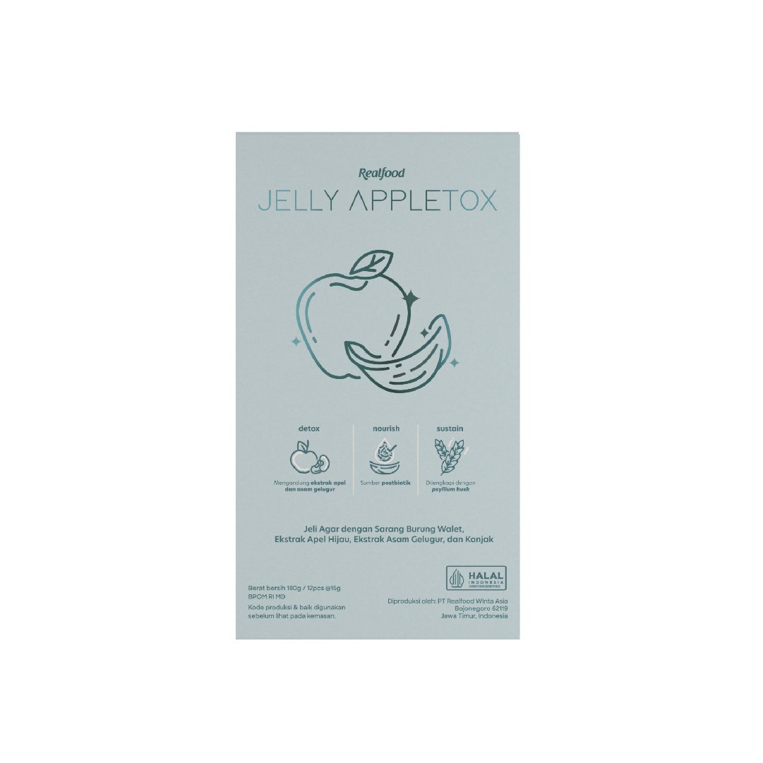 BUY 12 GET 12 Realfood Cleanse Jelly Appletox / Jelly Diet / Weight Management / Diet Snack / Camilan Diet / Ekstrak Apel / Apple Extract / Glukomanan / Asam Gelugur / Garcinia atroviridis / Sarang Burung Walet / After Meal - Gambar 2