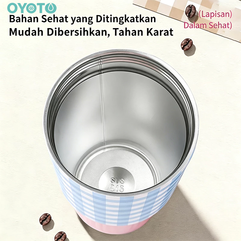 OYOTO Tumbler Botol Minum Portable Bottle Tahan Panas Tahan Dingin Stainless Steel 304 With Handle Tumbler Stainless - Gambar 4