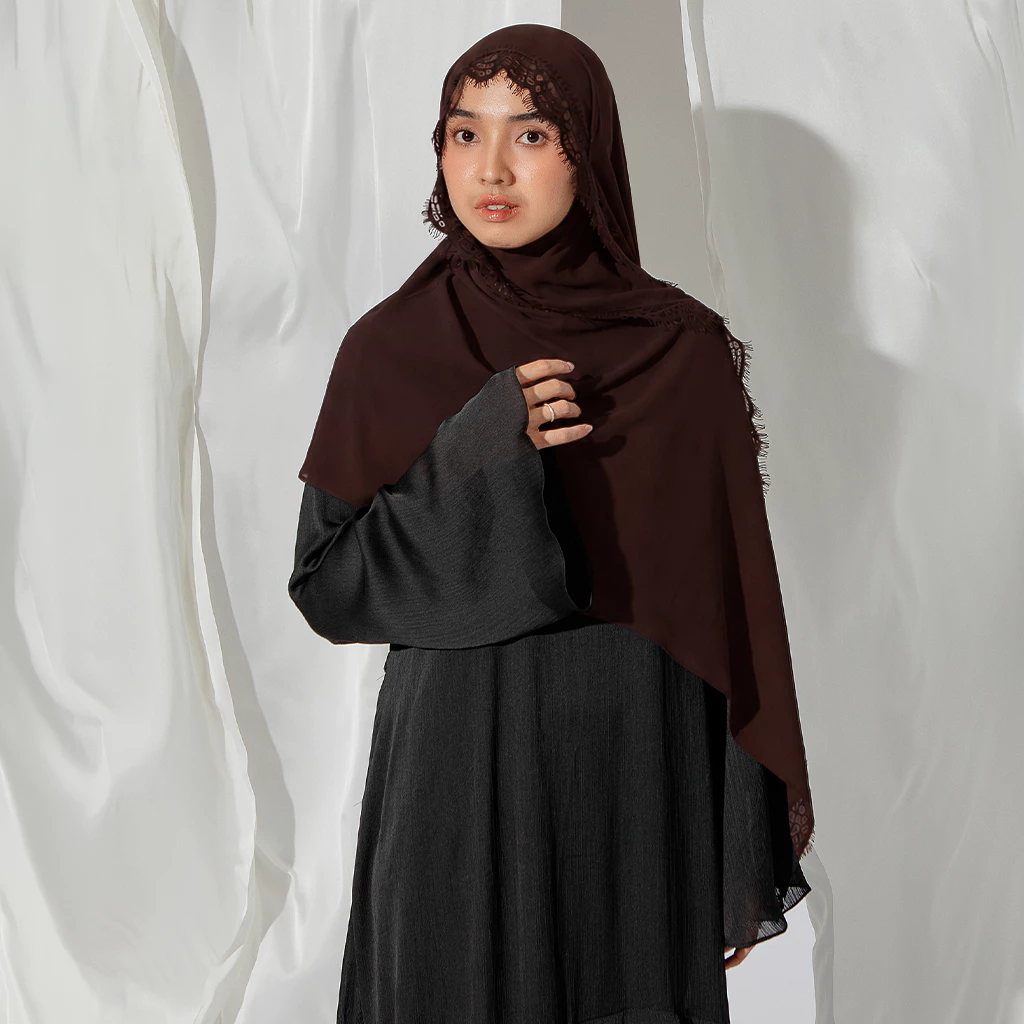 Lozy Hijab - Lace Shawl (Pashmina Lace Renda Bahan Ceruty Babydoll) - Gambar 4