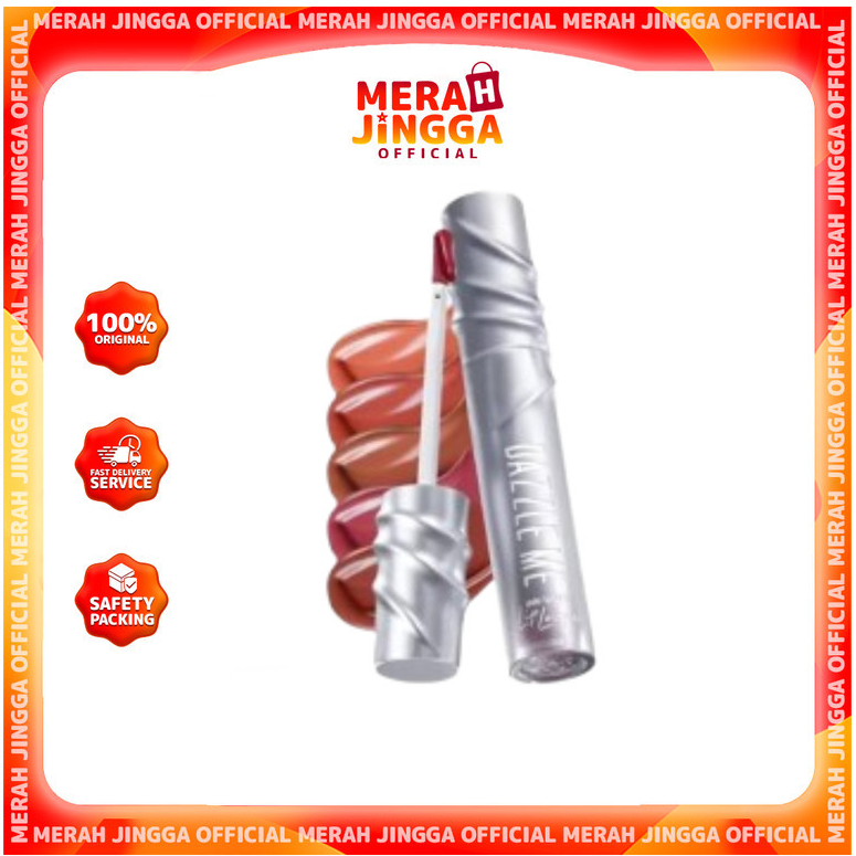DAZZLE ME Ink-Vinyl Lip Lacquer 16 Jam Lip Vinyl Transferproof Waterproof Non-Sticky / Merah Jingga Official