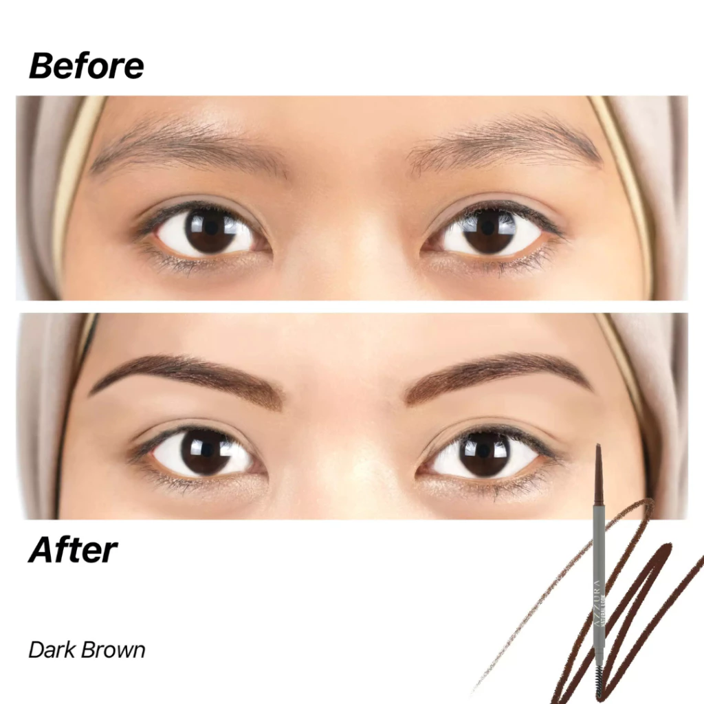 AZZURA Eyebrow Pencil Matic -Ash Black -Dark Brown - Medium Brown - Gambar 3