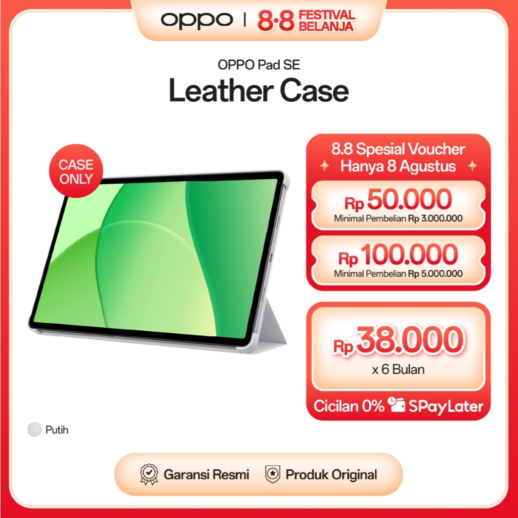 OPPO Pad SE Leather Case with Cover White