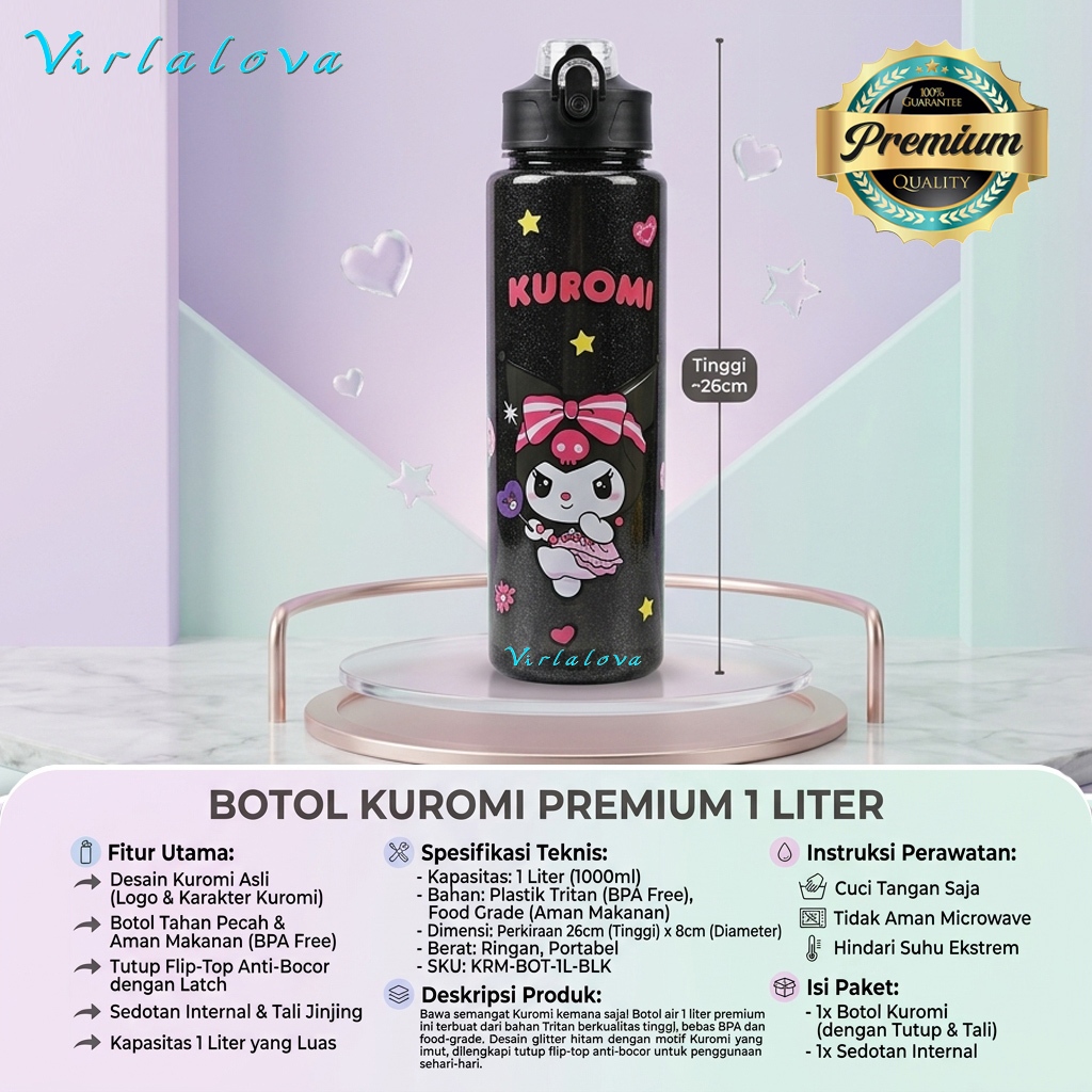 Virlalova Botol Sport 900ml Gradasi Random Color - Gambar 2