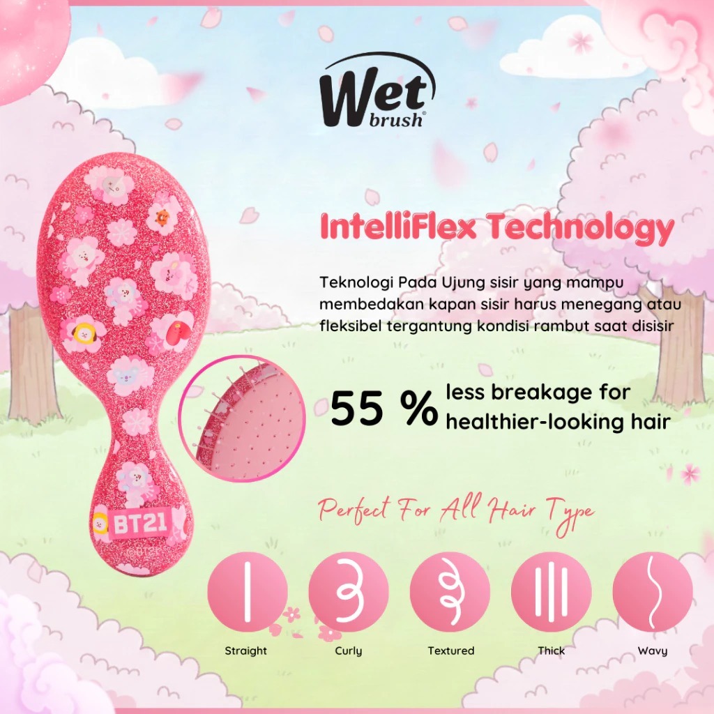 Wet Brush BT21 Mini Characters, Intelliflex Technology - Gambar 3