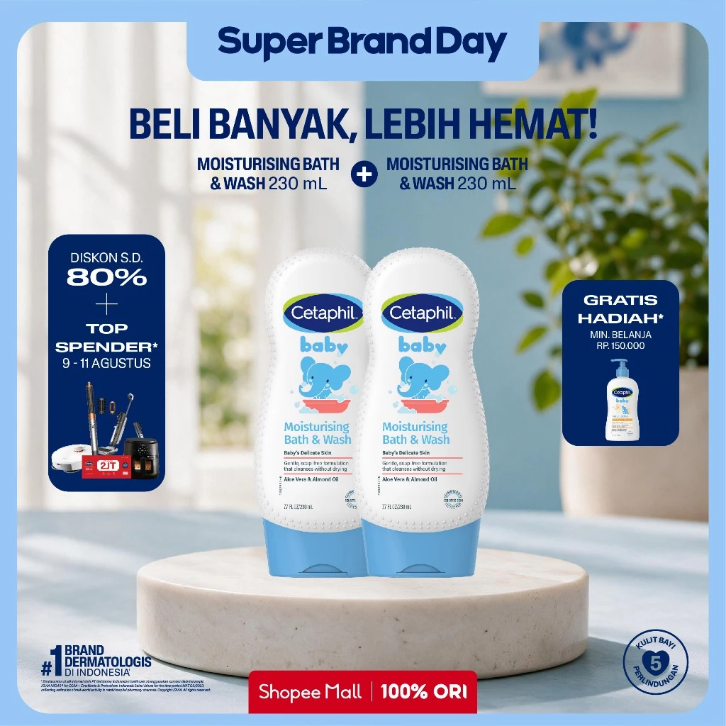 Cetaphil Baby Moist Bath & Wash 230ml Twin Pack