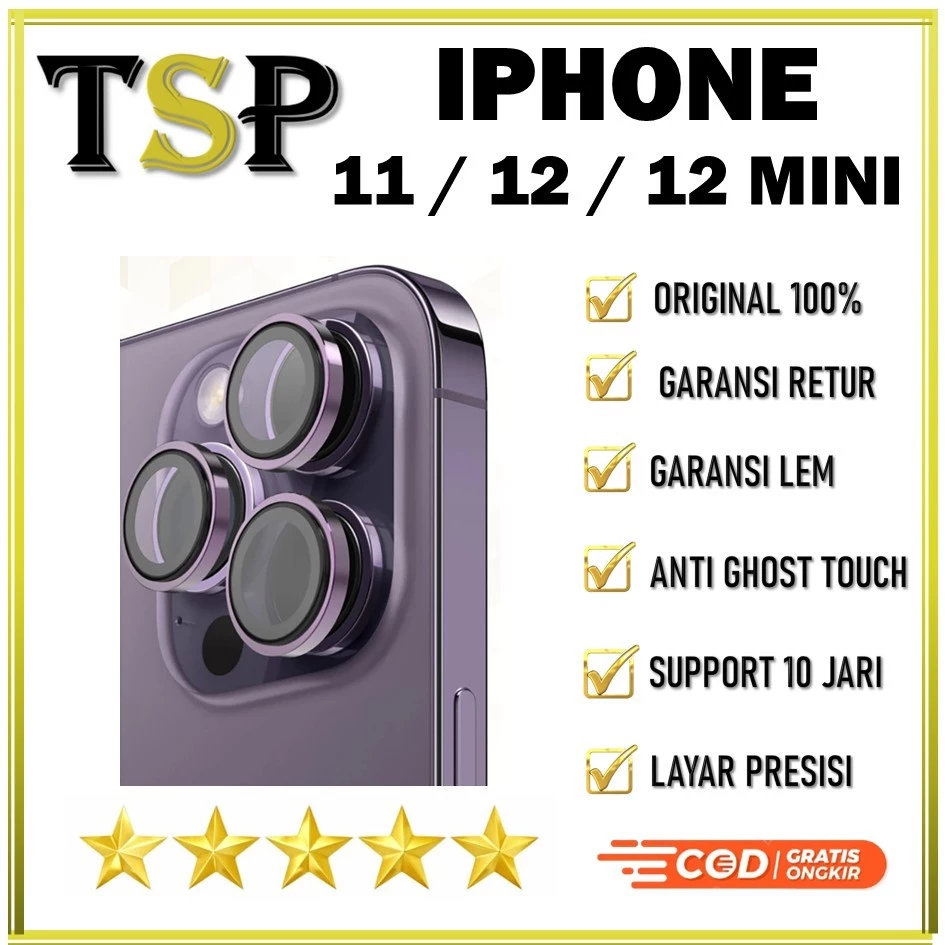 GLASS RING CAMERA LENS PROTECTOR FOR 11 / 12 / 12 MINI LENSA KAMERA PELINDUNG KAMERA