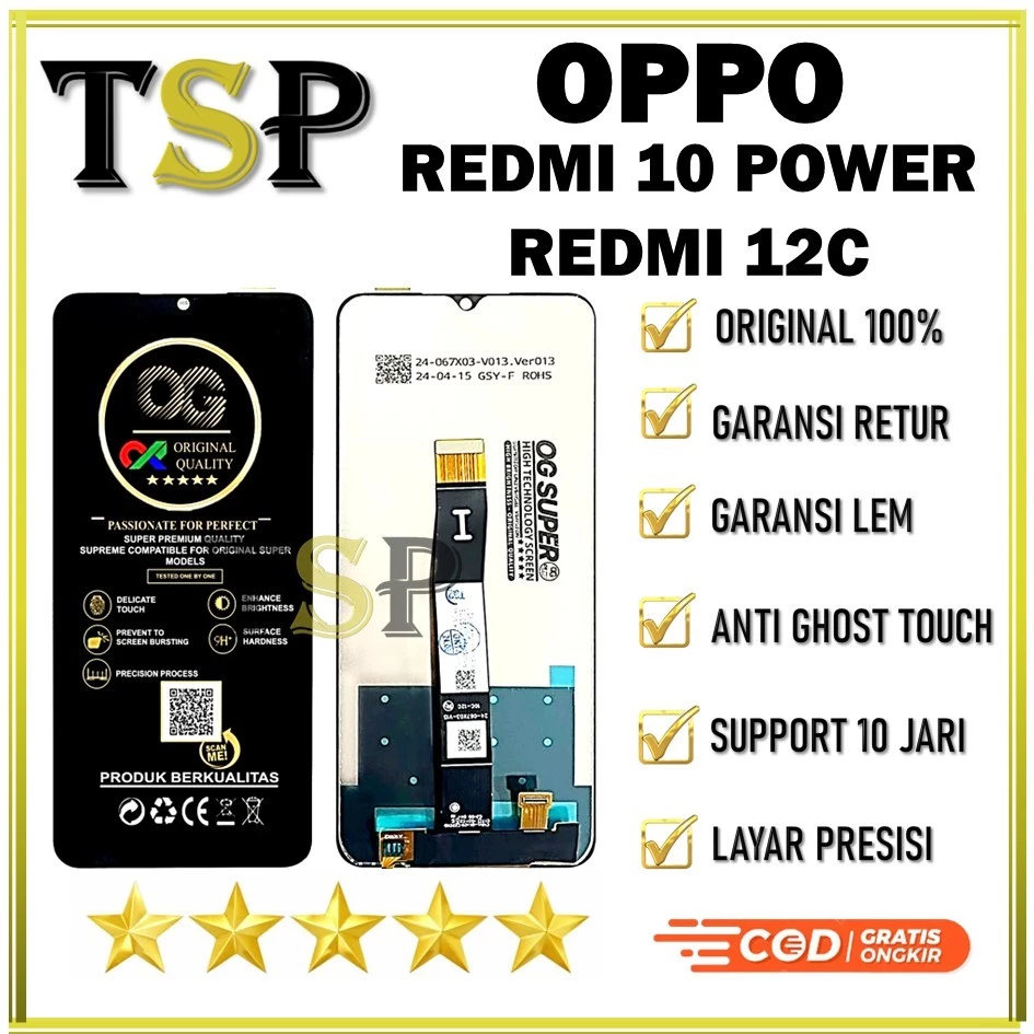 LCD TOUCHSCREEN XIAOMI REDMI 10 POWER / REDMI 12C FULLSET ORIGINAL 100%