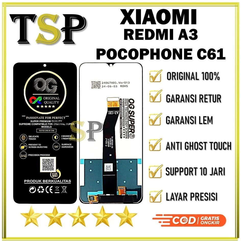 LCD TOUCHSCREEN XIAOMI REDMI A3 / POCOPHONE C61 LCD ORIGINAL 100%