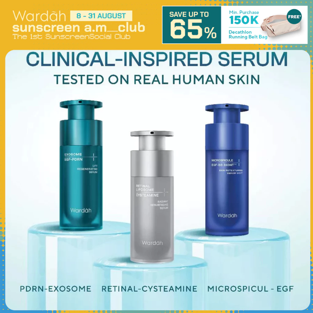 WARDAH Serum Clinical Series - PDRN, Retinal, & Microneedle Serum Mencerahkan Wajah, Brightening, Hydrating, Anti Aging, Glowing, Melembabkan, Smooth, Serum 30ML Skincare Untuk Semua Jenis Kulit, Repair Skin Barrier & Smooth Texture, Day & Night Skincare
