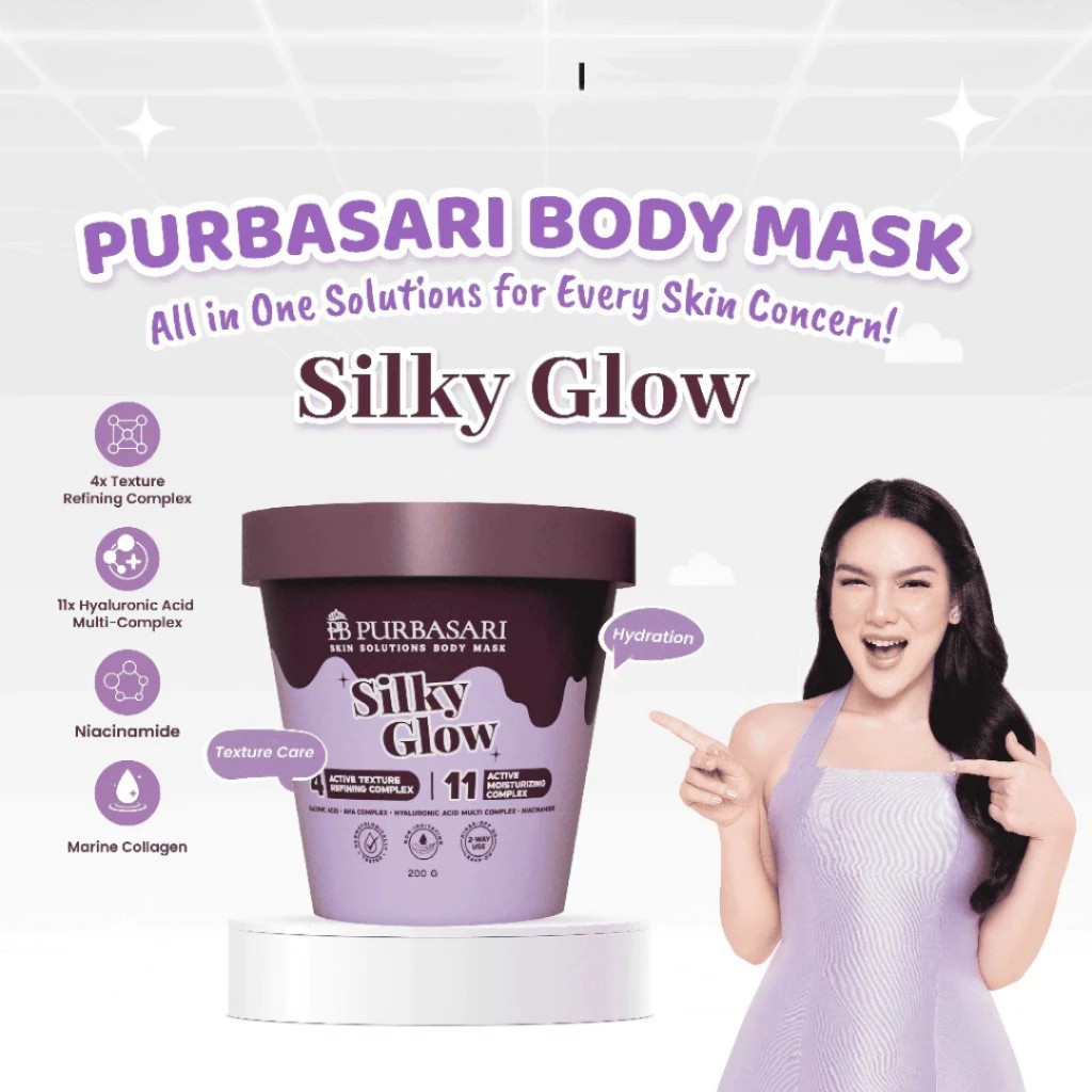 Purbasari Skin Solutions Body Mask Series -200Gr -SILKY GLOW - ULTRA GLOW / Distributor Cream Ori - Gambar 2