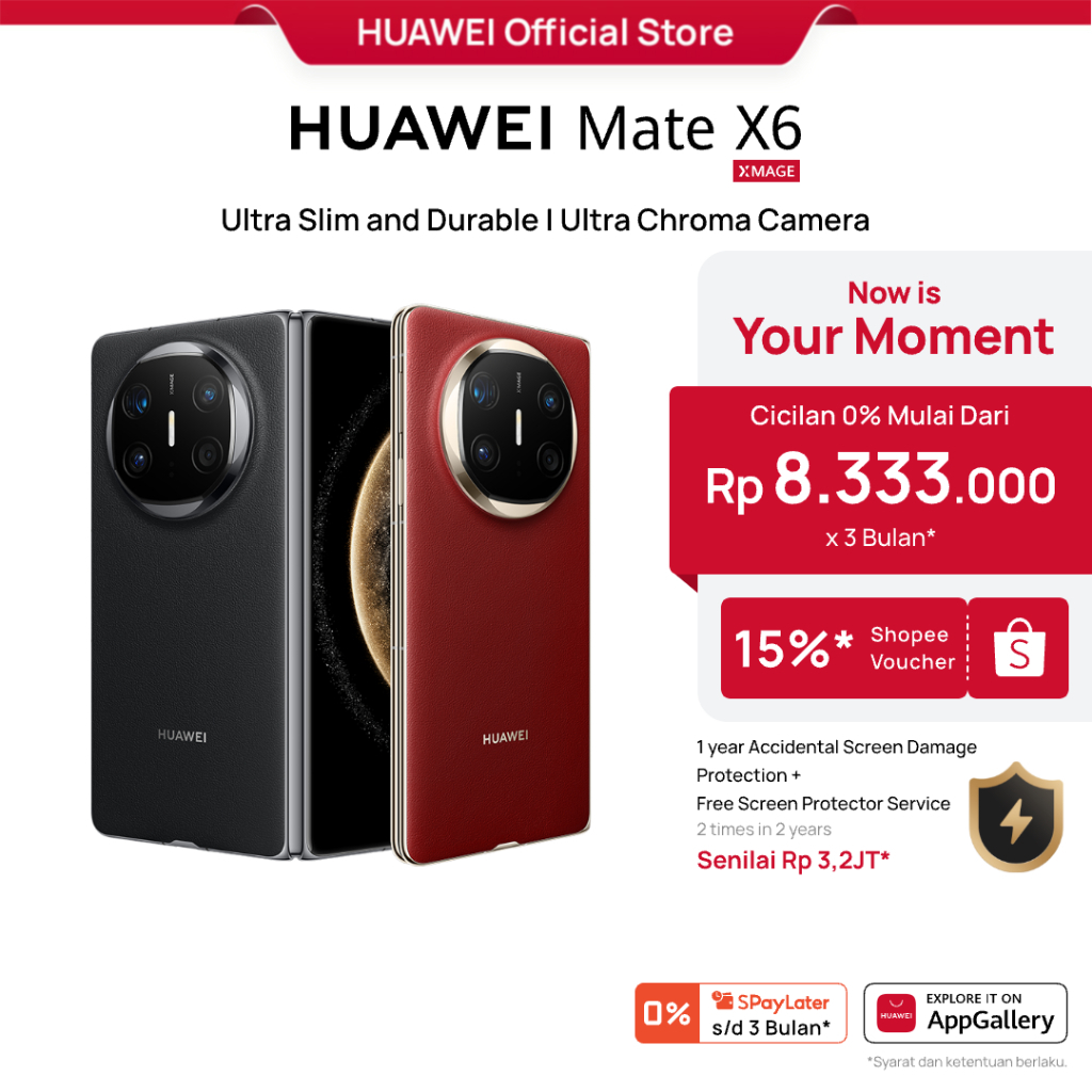 [PayDay s/d 15%] HUAWEI Mate X6 Smartphone / Ultra Slim and Durable / Ultra Chroma Camera / Ultra-long Battery Life