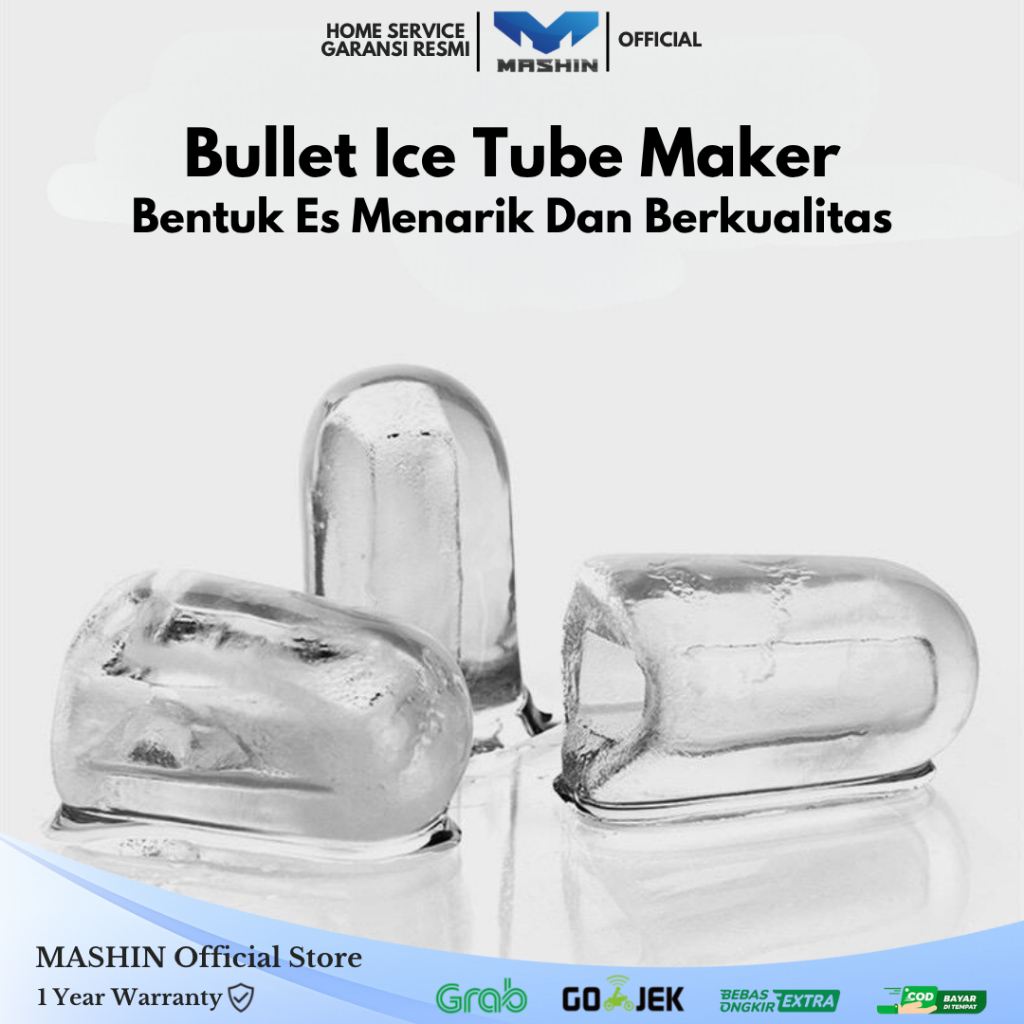 Mashin - Ice Tube Maker M-120 Bullet Ice Machine 120Kg/Hari Mesin Es Batu Bulat - Gambar 2