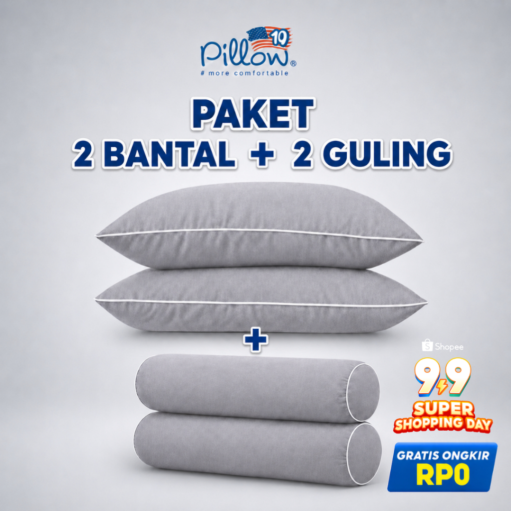 109 PILLOW - BANTAL GULING TIDUR HOTEL UKURAN LITE MEDIUM JUMBO - KAIN COVER ABU