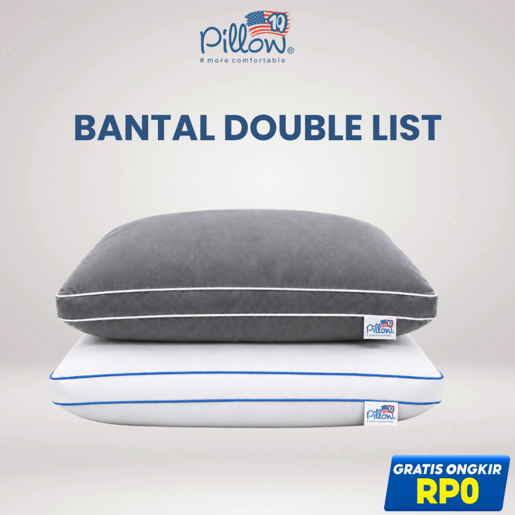 109 Pillow - Bantal Tidur Hotel Jumbo Double List - Isi Silikon Grade A - Ukuran 50x70 cm