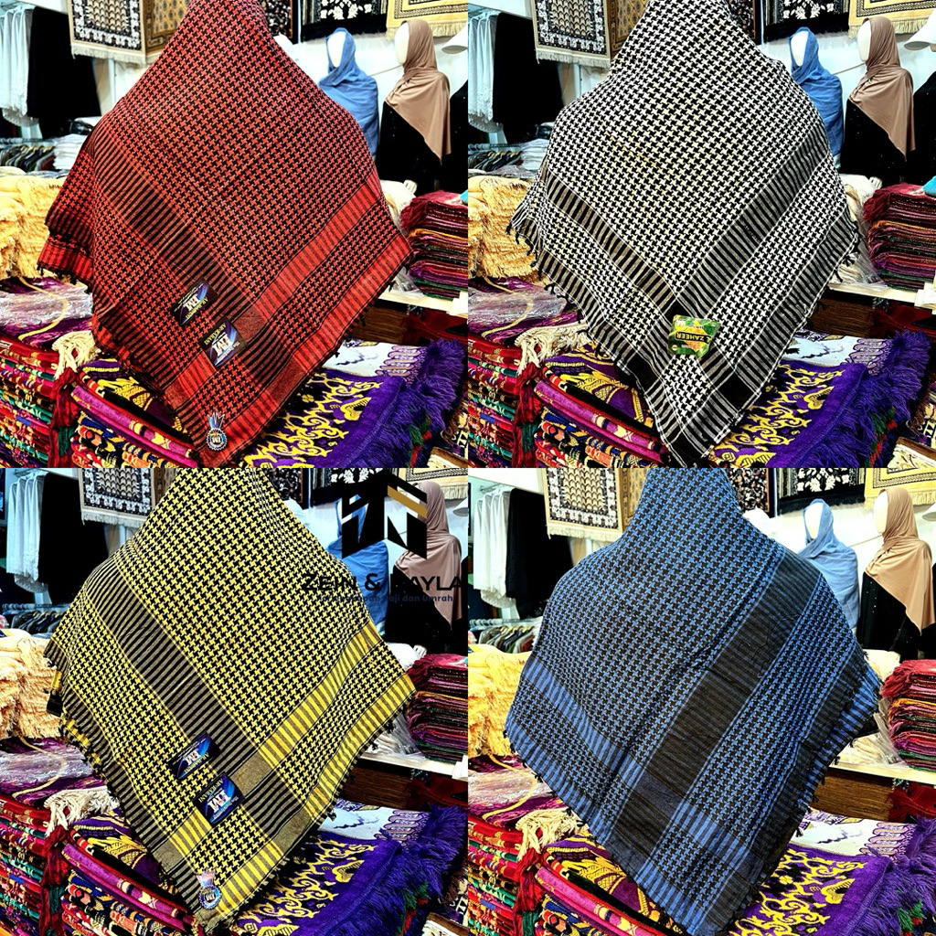Premium Turban with Checkered Pattern, Mixed Colors, Imamah Habib ...