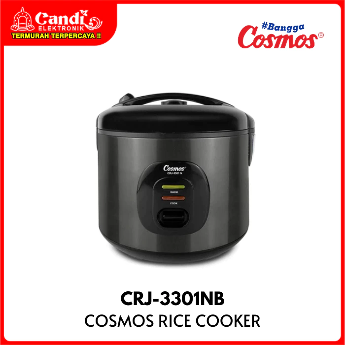COSMOS Rice Cooker Penanak Nasi Non Stick 1,8 Liter Low Watt CRJ-3301NB