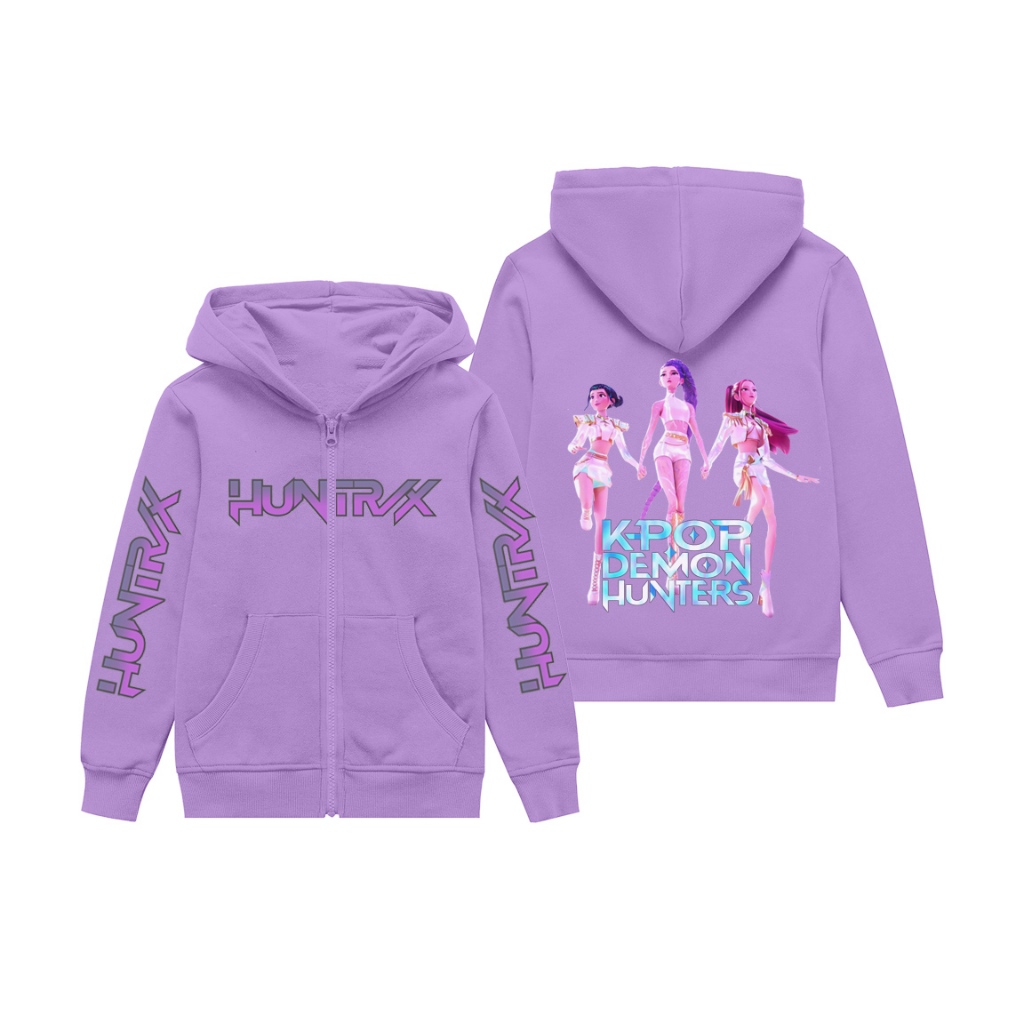 HUNTRIX KPOP DEMON HUNTERS CHILDREN'S ZIP HOODIE JACKET | Shopee Singapore