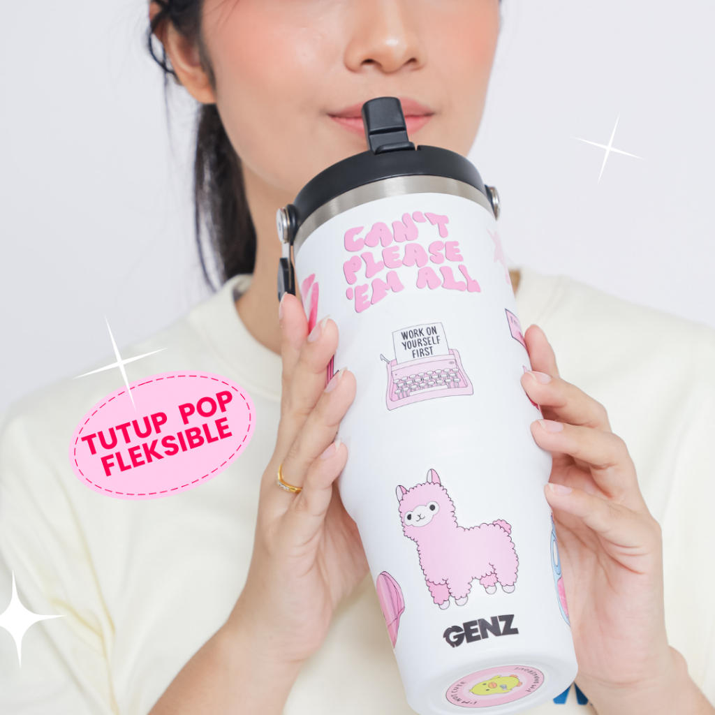 Botol Minum 900ML Gangsta Girls Handle Stainless Steel  Vacuum Insulated 30 Oz Girls Premium Quality foto 3