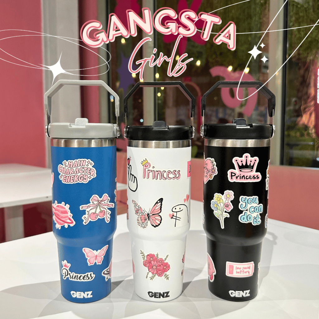 Botol Minum 900ML Gangsta Girls Handle Stainless Steel  Vacuum Insulated 30 Oz Girls Premium Quality foto 2