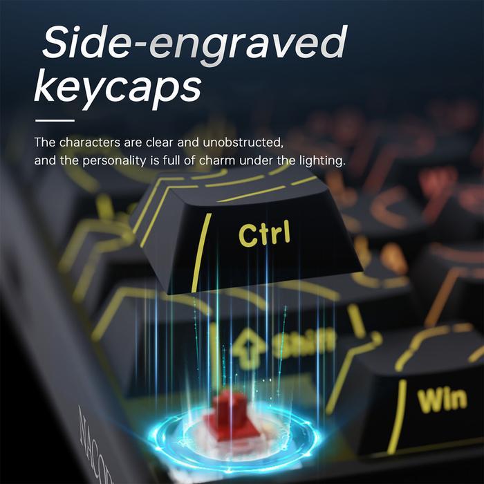 Ajazz x Nacodex NK68 / NK-68 Wired Mechanical Keyboard Colorful With Side Ambient RGB Lighting Box - Gambar 3