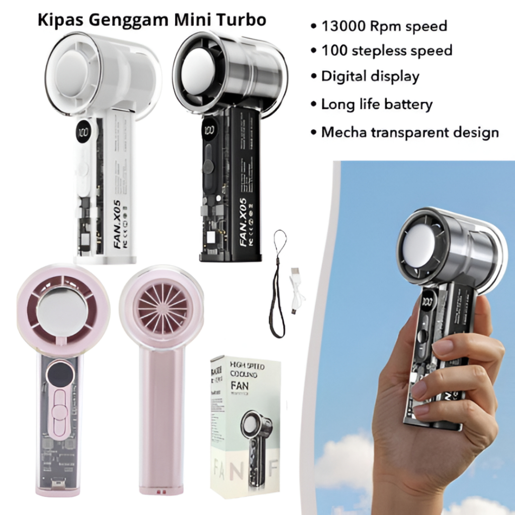 NEW Kipas Mini Ac Fan Turbo Genggam / Kipas Mini Ac Fan Turbo Genggam Portable
