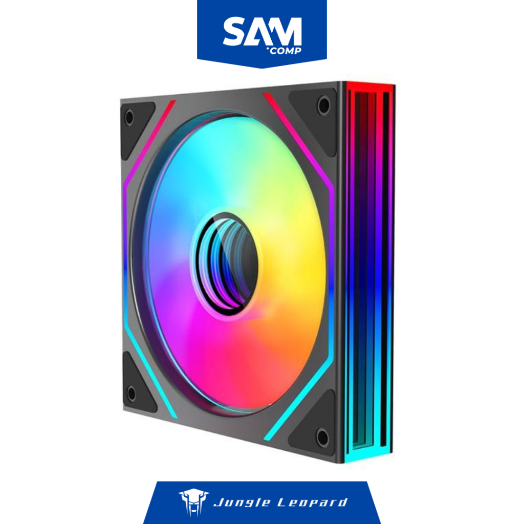 Ventilateur PC ARGB Jungle Leopard Prism 140 Mm - Miroir Infini, 9 Pales, PWM, Faible Bruit