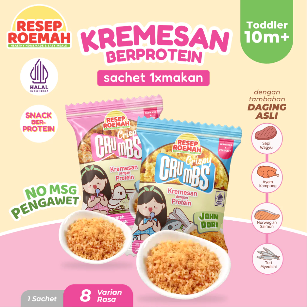 Resep Roemah / Kremes Protein Hati Ayam Kampung Sapi Ikan Udang / Kremesan Tabur Gurih MPASI / Crispy Crumbs / BB Booster MPASI / Penambah Selera Makan MPASI Bayi Anti GTM / Halal No MSG & No Pengawet