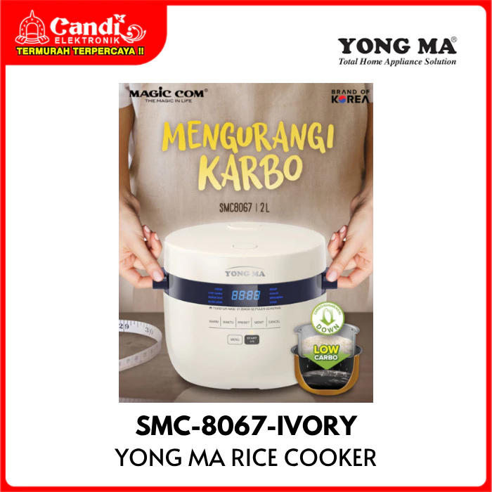 YONGMA Rice Cooker Digital 2 Liter Low Carbo SMC-8067-IVORY - Gambar 4
