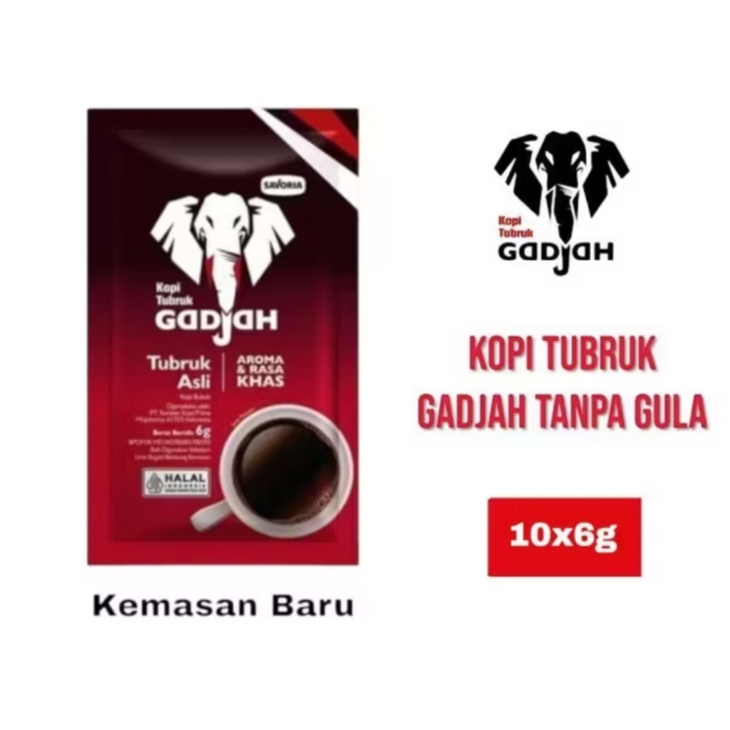 KOPI GADJAH TUBRUK HITAM MINI 6 gr RENCENG ( ISI 10 ) - Gambar 3