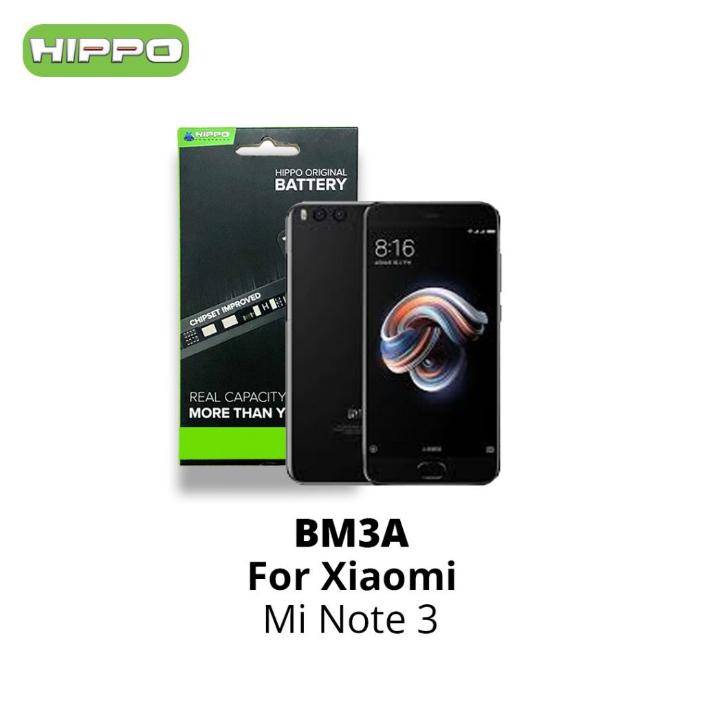 Hippo Baterai Xiaomi BM3A Mi Note 3 3500Mah Battery Batere Batrai Batre High Capacity Original Cell Garansi resmi - Gambar 2