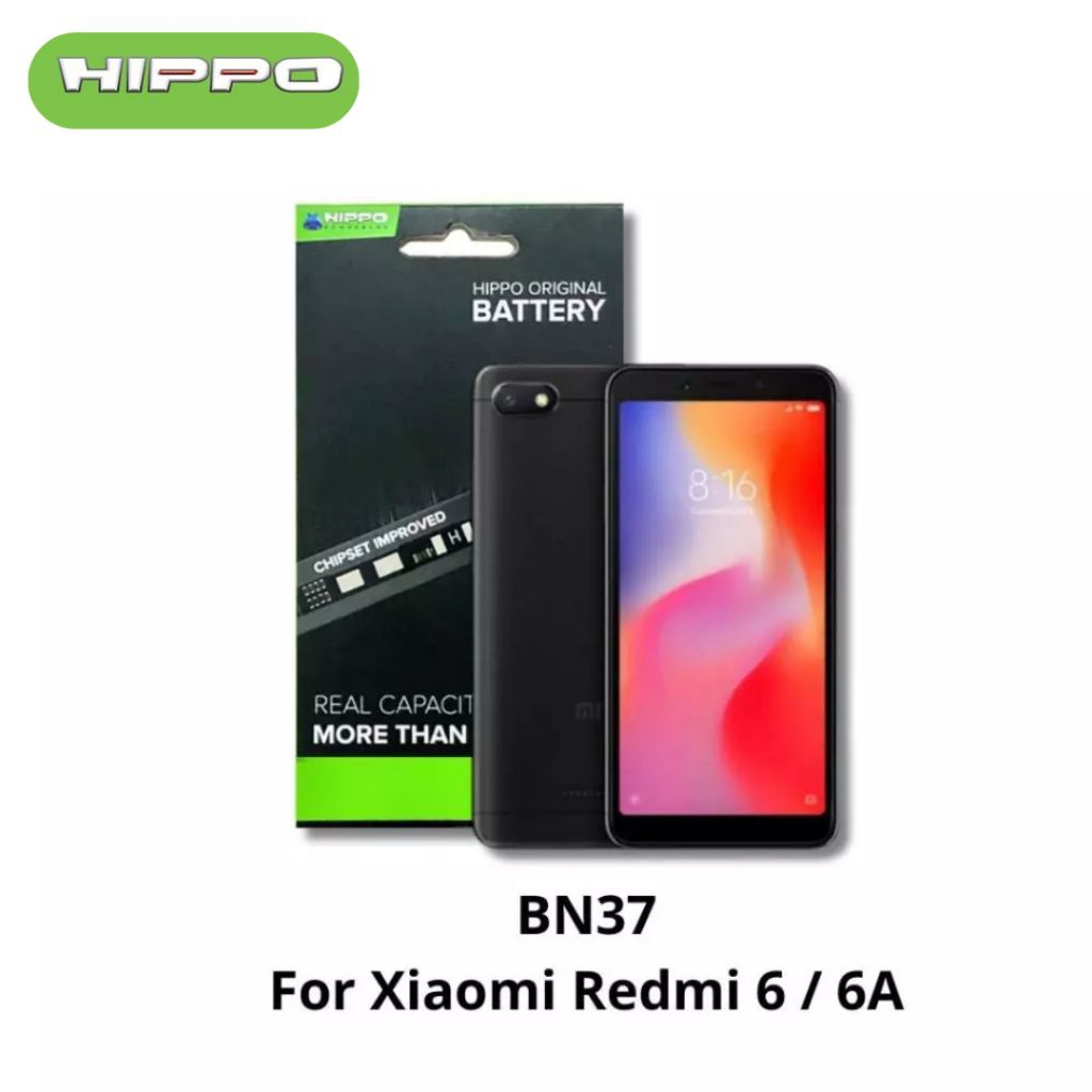 Hippo Baterai ORI 100% Xiaomi Redmi 6/6A BN37 2900MAH ORIGINAL CELL Battery Batere Batu Batre Batrai HP Garansi Original