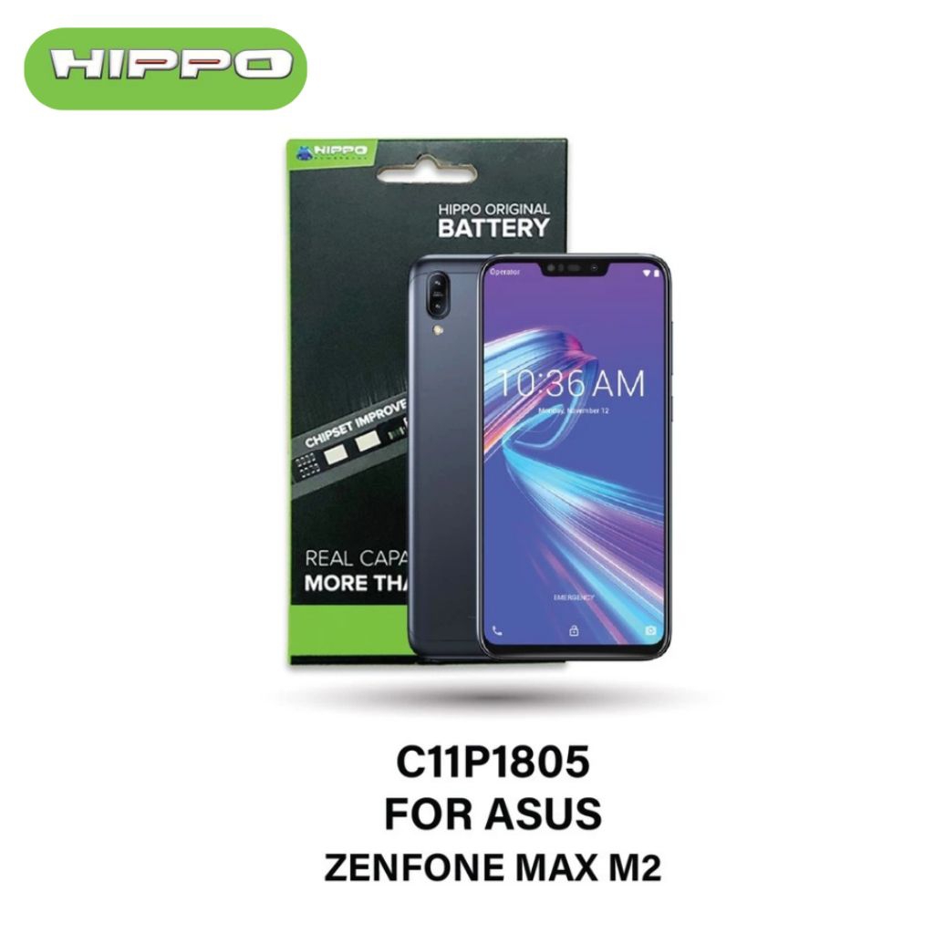 Hippo Baterai Asus Zenfone Max M2 C11P1805 4000Mah Battery Batere Batrai Batre High Capacity Original Cell Garansi resmi