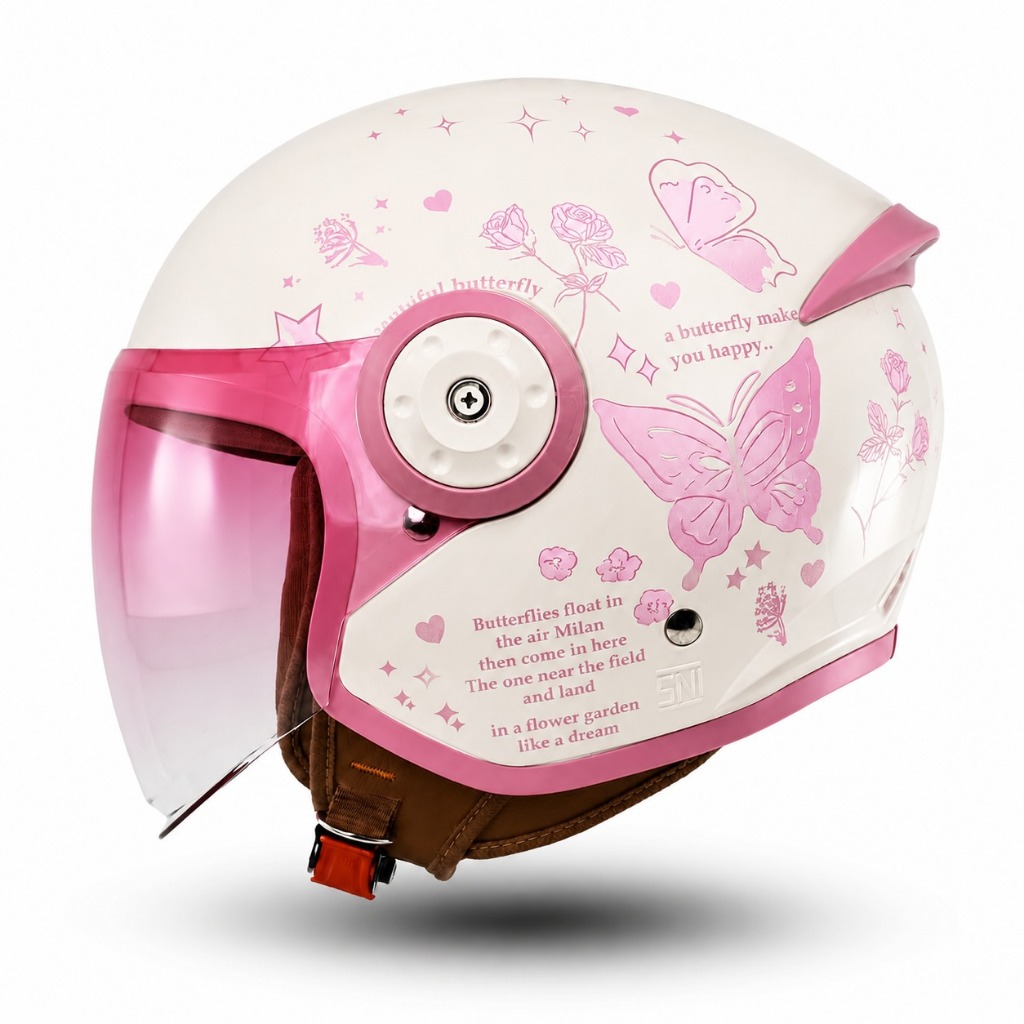 Helm Half Face R-SIX Verona Motif Mongmong Terbaru dengan Visor Gradasi Anti UV - Gambar 4