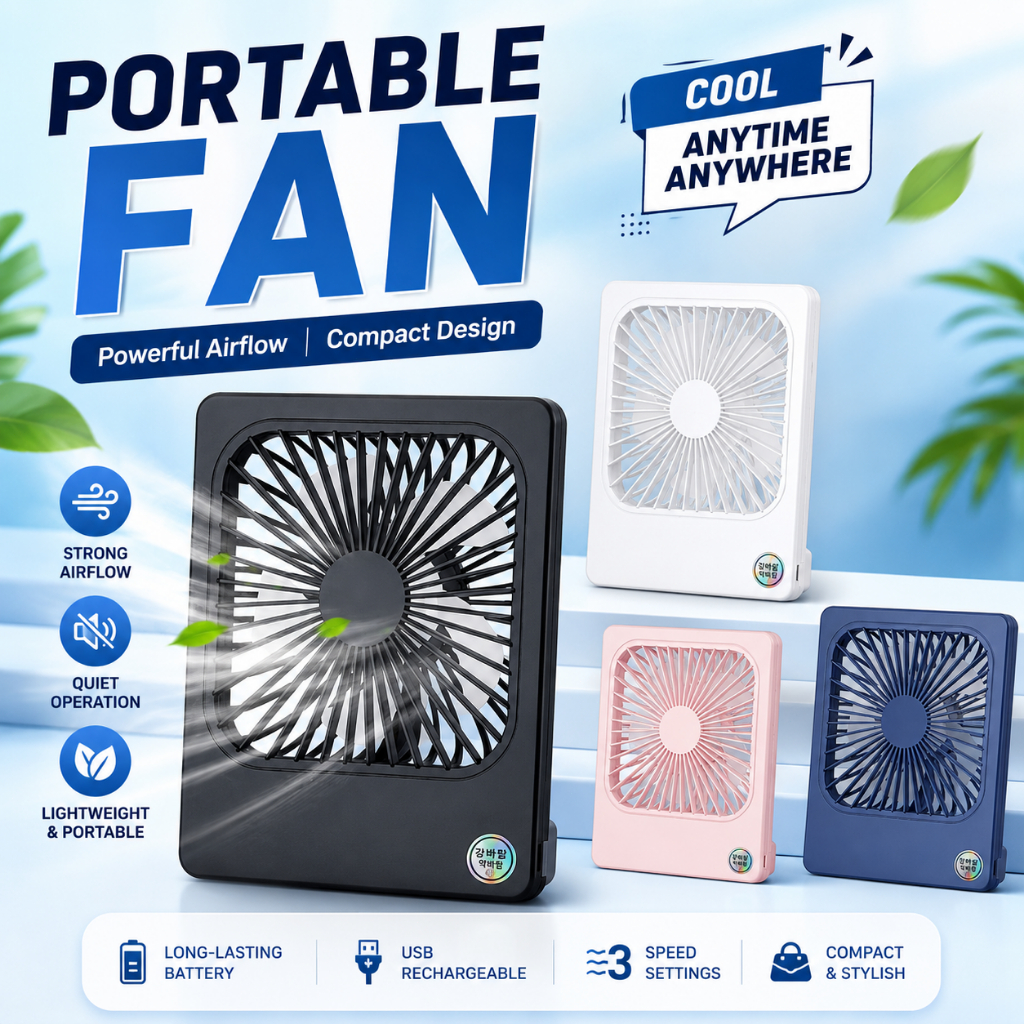 Kipas Angin Portable mini - Kipas angin meja - USB mini fan - Kipas Angin Meja Portable Fan Cool Multifungsi