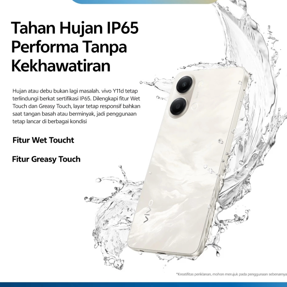 [NEW LAUNCH] vivo Y11d - 6500mAh + 44W FlashCharge, Tahan Banting Ekstrem, Tahan Hujan IP65, 50MP Kamera Utama, Layar 120Hz Ultra Terang - Gambar 4