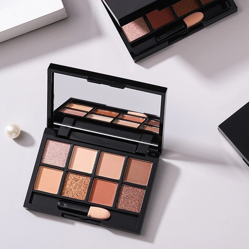 Eyeshadow Palette 8 Warna Matte Glitter Gratis Kuas Waterproof Tahan Lama Pigmented Riasan Mata Murah 255 8109 - Gambar 3