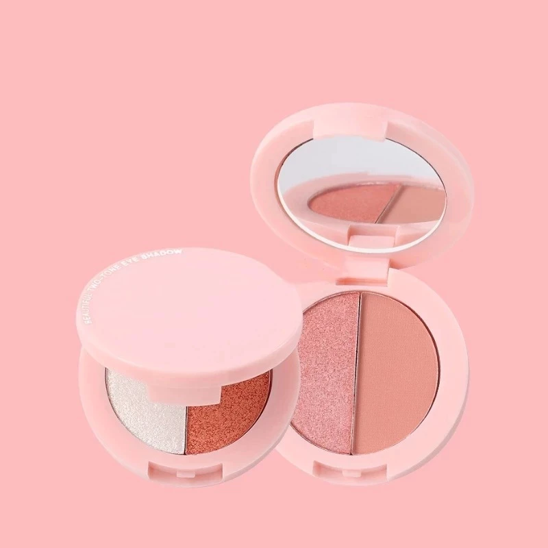 GROSIR 12 Pcs Eyeshadow Blush On 2in1 Palette 6 Warna Shimmer Matte Natural Longlasting 235 - Gambar 4