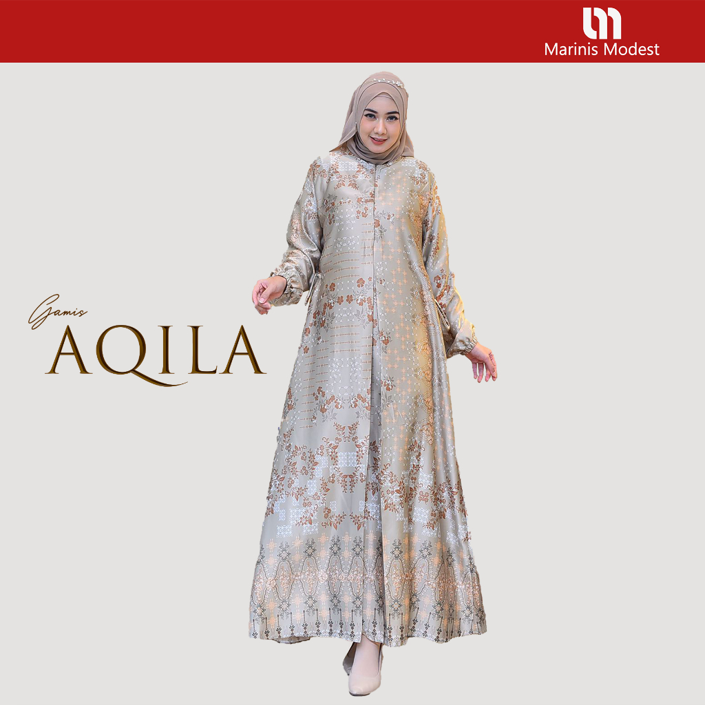 Marinis Modest – Gamis Motif Wanita Muslim Bunsui Friendly Zipper Depan Bahan Aqila Series Warna Dasty Pink