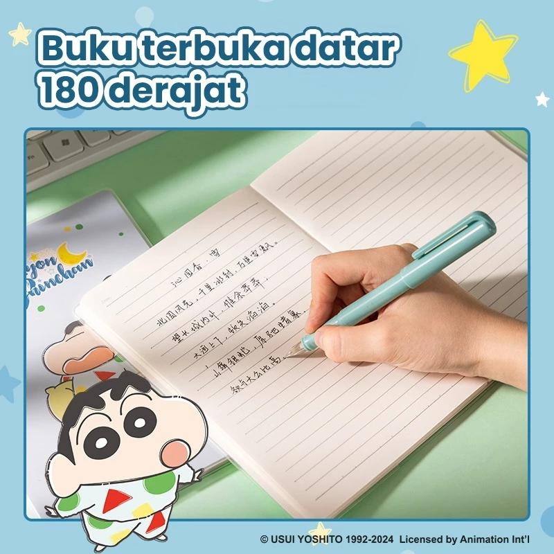 Deli x Cicimaksan ShinChan EVA Notebook / Buku Tulis Bersampul A5 72 Lembar LB203 - Gambar 2