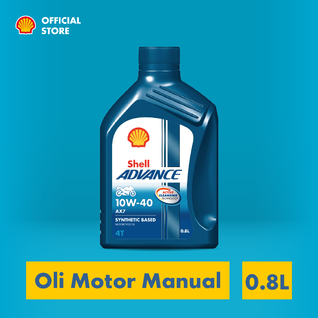 Oli Motor Manual Shell Advance AX7 10W-40 (0.8L) – Synthetic Pelumas Mesin Motor Manual Sport Lebih Bersih & Tahan Lama