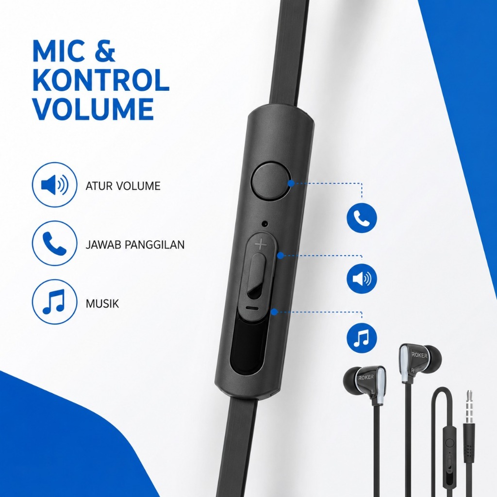 Handsfree / Earphone Roker Suara - Gambar 4