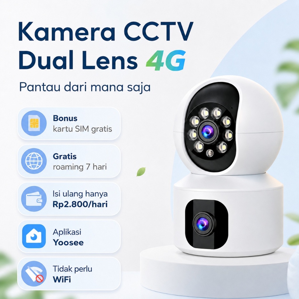 CCTV Camera Cam720 4G/WIFI Yoosee Dual Lens Indoor Auto Tracking 355 ...