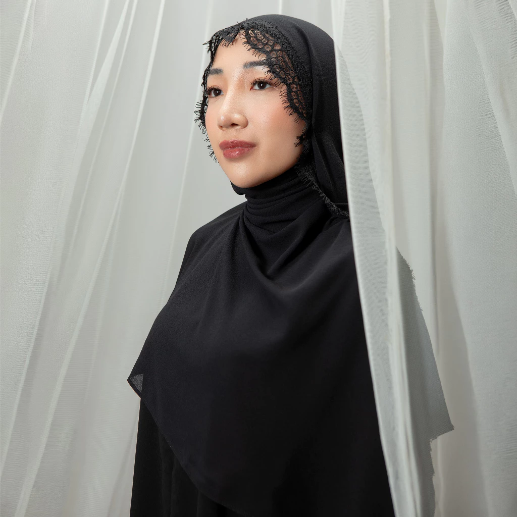 Lozy Hijab - Lace Shawl (Pashmina Lace Renda Bahan Ceruty Babydoll) - Gambar 3