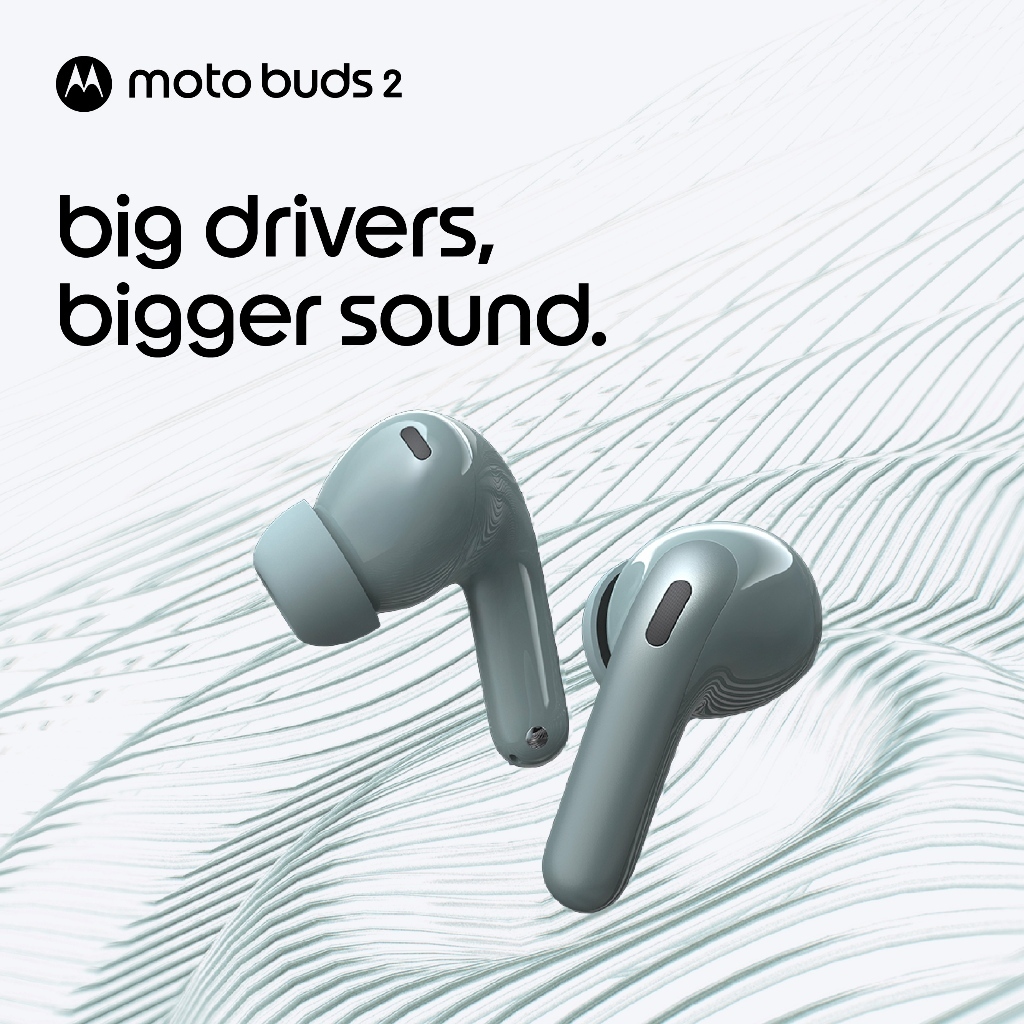 Moto Buds 2 - Dynamic Dual Driver 11mm + 6mm - Hi Res Audio - Dynamic ANC 55dB - 48 hours Total Battery - LHDC & LDAC Audio Codec - Spatial Audio - 6 Microphones - Moto AI - Smart Connect - Gambar 2