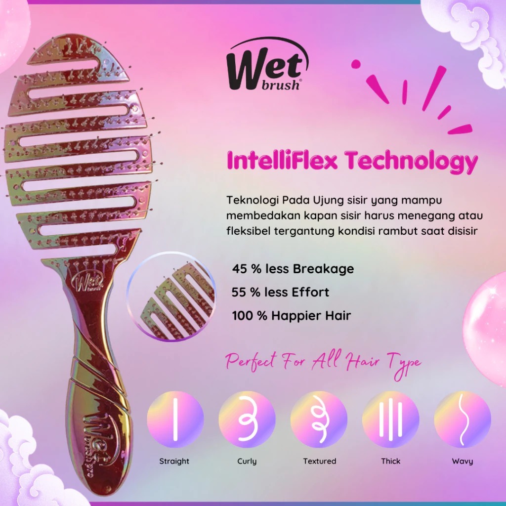 Wet Brush Pro Flex Dry Iridescence Icon Cherry Kurangi Rambut Kusut 45% - Gambar 4